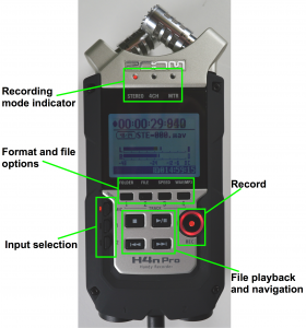 Audio recorder front view