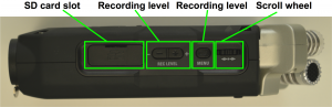 Audio recorder right side view