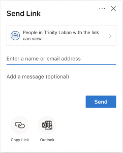 OneDrive send link screen