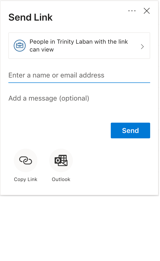 OneDrive link settings